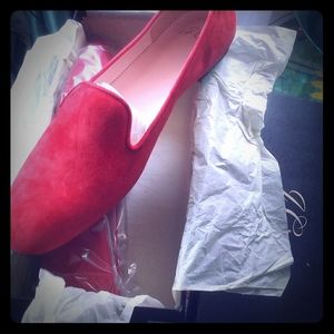 JCrew Red Suede Smoking Slipper